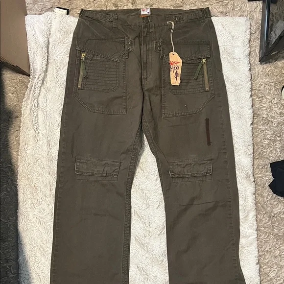 PRPS Dark Olive Cargo Pants - Picture 1 of 9